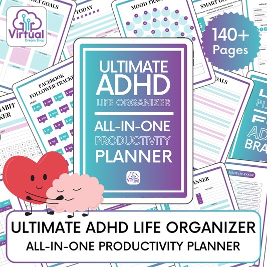 Ultimate ADHD Life Organizer –145+ Pages All-in-One Productivity Planner PDF for GoodNotes, Notability, Samsung Notes