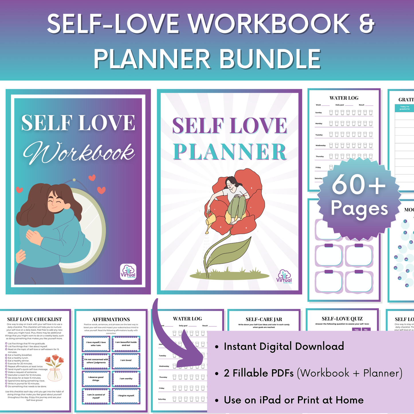 Self-Love Workbook & Planner Bundle (Digital Download)